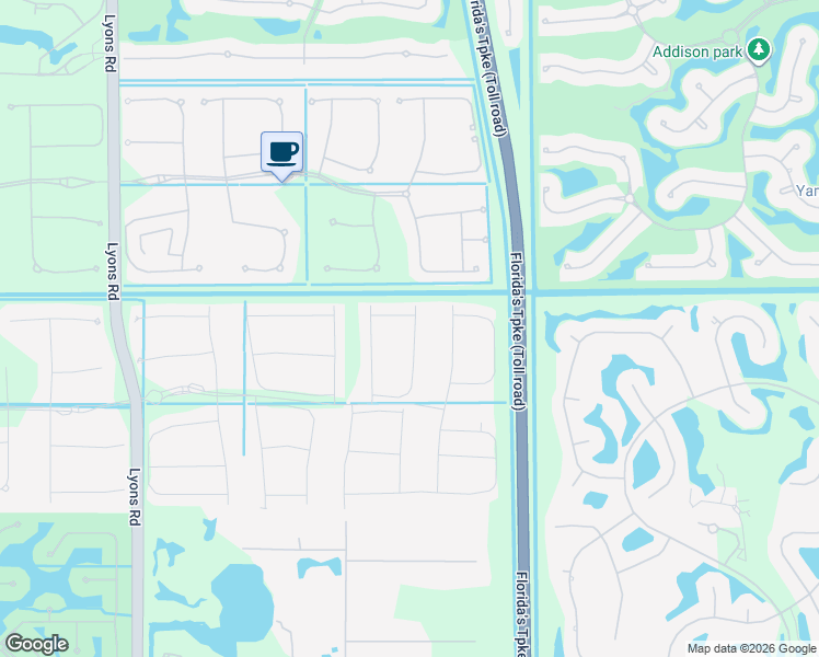 map of restaurants, bars, coffee shops, grocery stores, and more near Florida's Turnpike in Palm Beach County