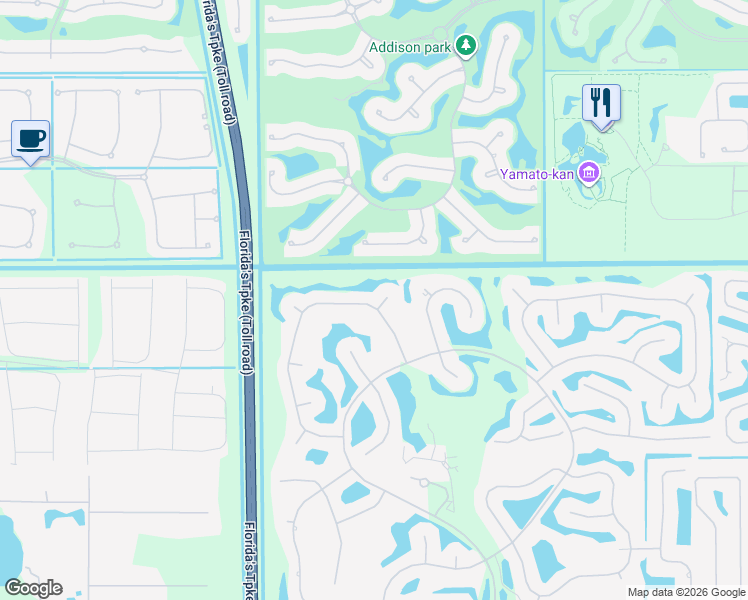 map of restaurants, bars, coffee shops, grocery stores, and more near 17100 Northway Circle in Boca Raton