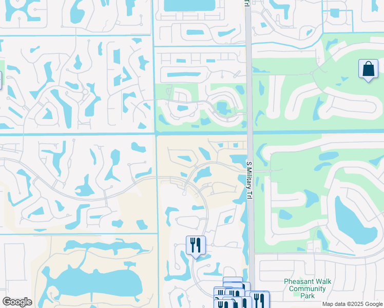 map of restaurants, bars, coffee shops, grocery stores, and more near 5322 Ascot Bend in Boca Raton
