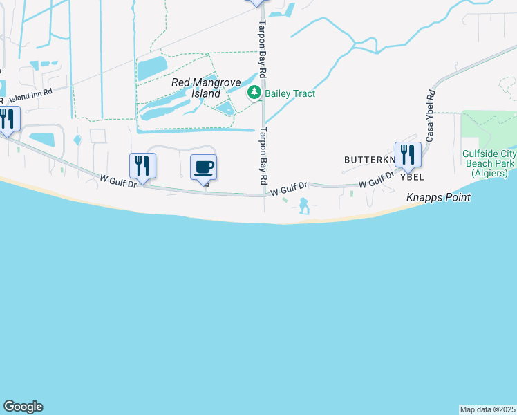 map of restaurants, bars, coffee shops, grocery stores, and more near in Sanibel