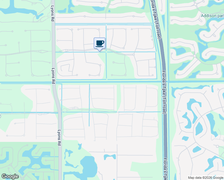 map of restaurants, bars, coffee shops, grocery stores, and more near 17051 Five Waters Avenue in Sunrise