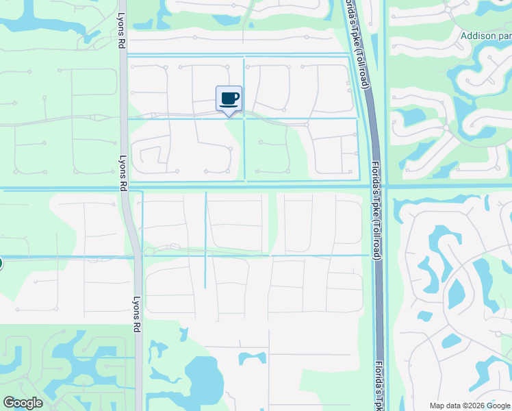 map of restaurants, bars, coffee shops, grocery stores, and more near 17051 Five Waters Avenue in Sunrise