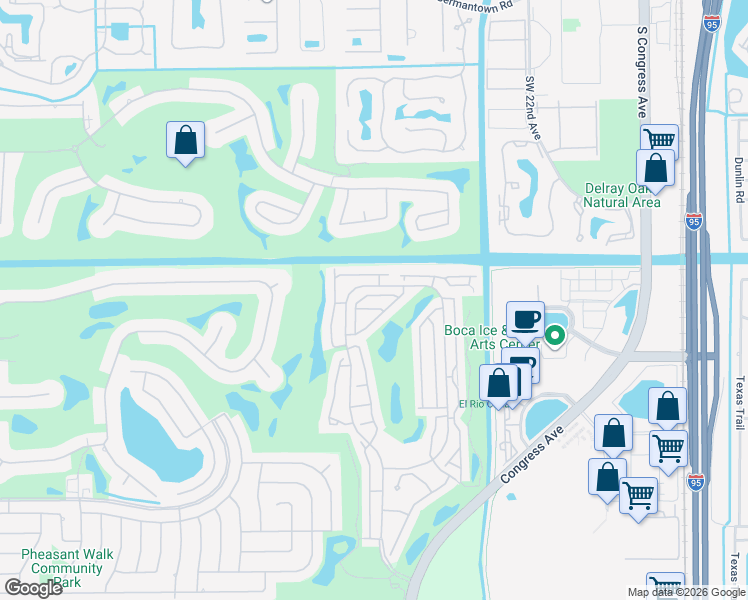 map of restaurants, bars, coffee shops, grocery stores, and more near 17275 Boca Club Boulevard in Boca Raton
