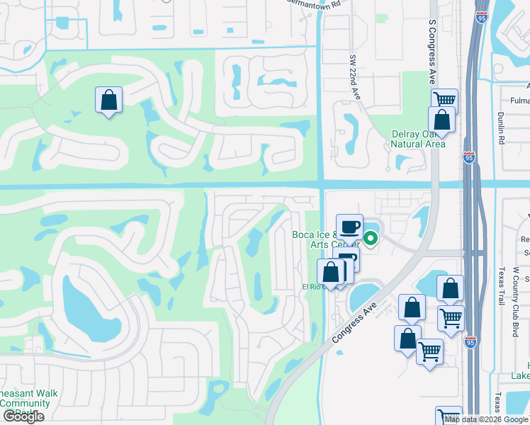 map of restaurants, bars, coffee shops, grocery stores, and more near 17215-1 Boca Club Boulevard in Boca Raton