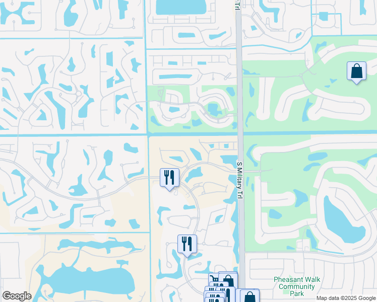 map of restaurants, bars, coffee shops, grocery stores, and more near 5322 Ascot Bend in Boca Raton