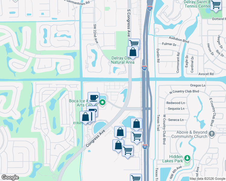 map of restaurants, bars, coffee shops, grocery stores, and more near 806 Northwest 82nd Place in Boca Raton
