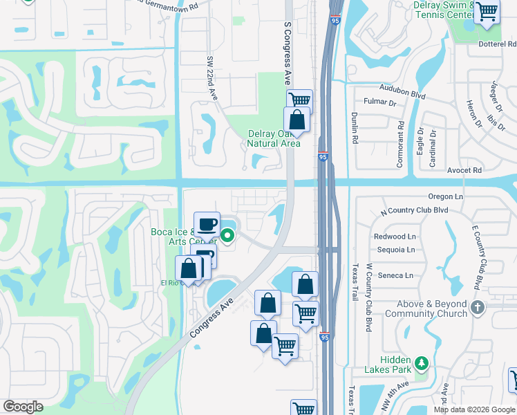 map of restaurants, bars, coffee shops, grocery stores, and more near 806 Northwest 83rd Lane in Boca Raton