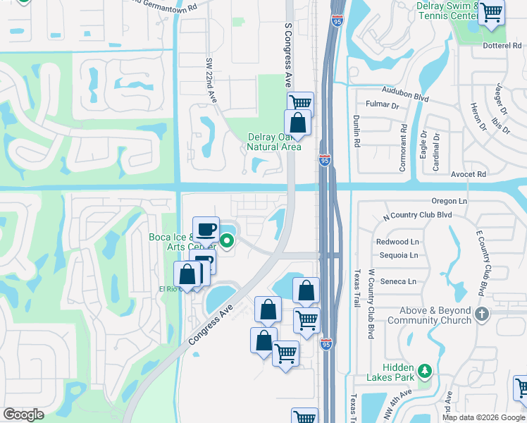 map of restaurants, bars, coffee shops, grocery stores, and more near 806 Northwest 82nd Place in Boca Raton