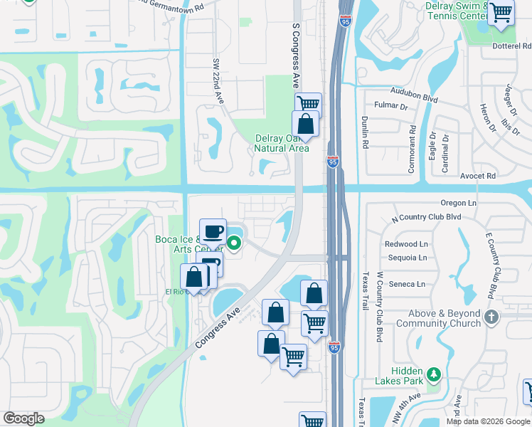 map of restaurants, bars, coffee shops, grocery stores, and more near 806 Northwest 82nd Place in Boca Raton