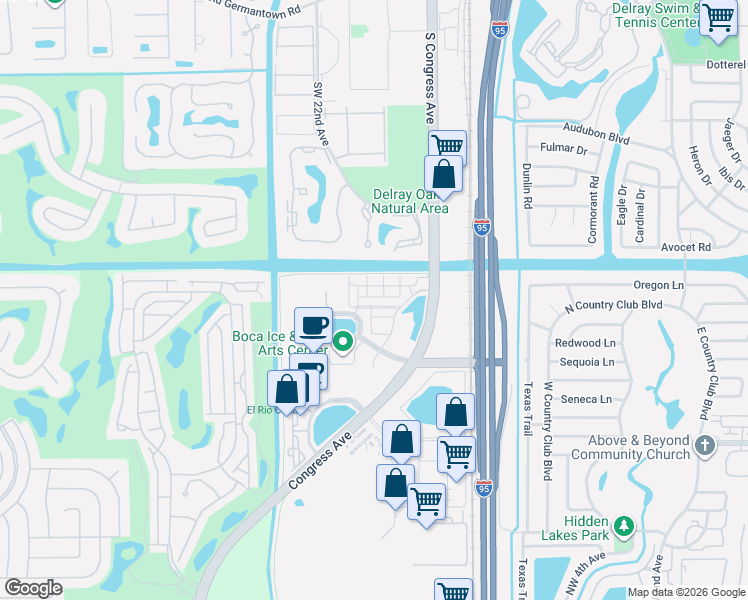 map of restaurants, bars, coffee shops, grocery stores, and more near 8237 Peninsula Corp Circle in Boca Raton