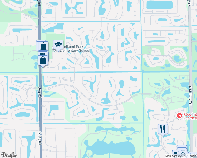 map of restaurants, bars, coffee shops, grocery stores, and more near 17111 Grand Bay Drive in Boca Raton