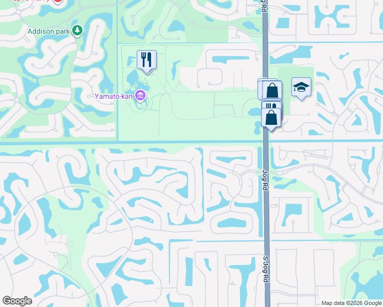 map of restaurants, bars, coffee shops, grocery stores, and more near 17096 Darlington Court in Boca Raton