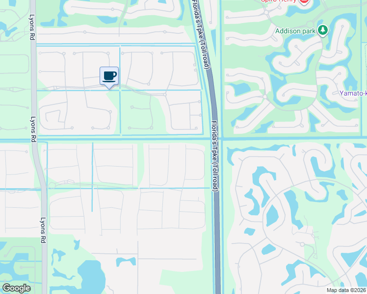 map of restaurants, bars, coffee shops, grocery stores, and more near 16873 Bridge Crossing Circle in Delray Beach