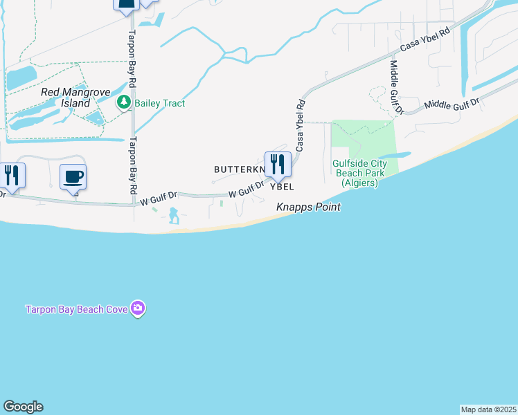 map of restaurants, bars, coffee shops, grocery stores, and more near 2255 West Gulf Drive in Sanibel