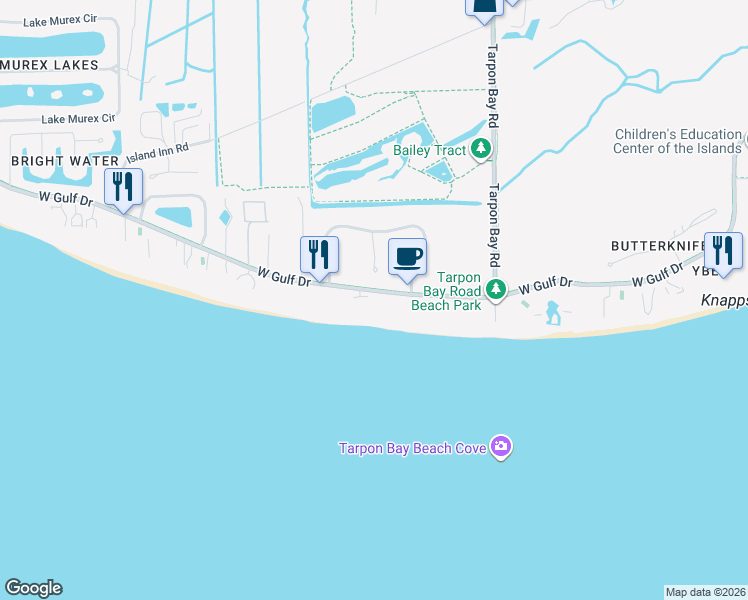 map of restaurants, bars, coffee shops, grocery stores, and more near 245 Christofer Court in Sanibel