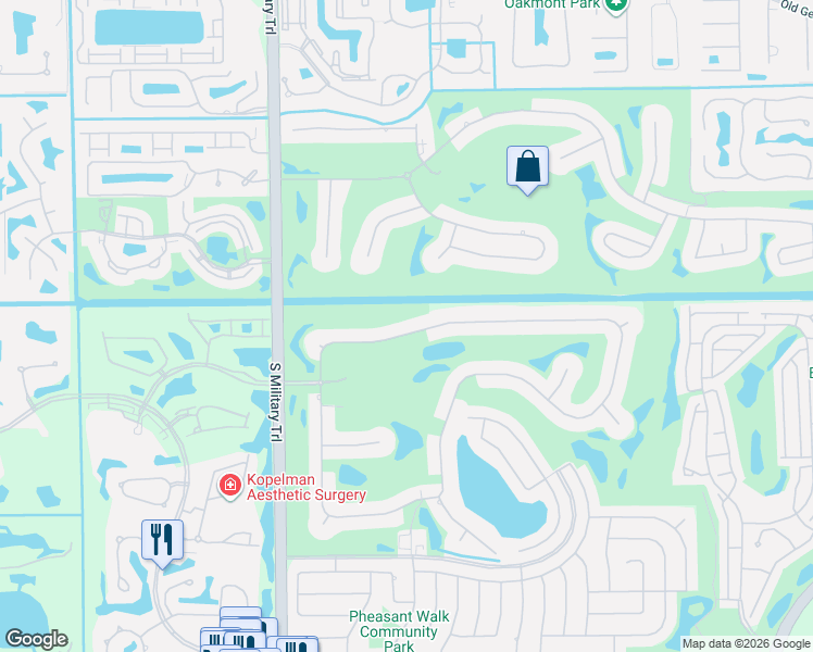 map of restaurants, bars, coffee shops, grocery stores, and more near 4148 Bocaire Boulevard in Boca Raton