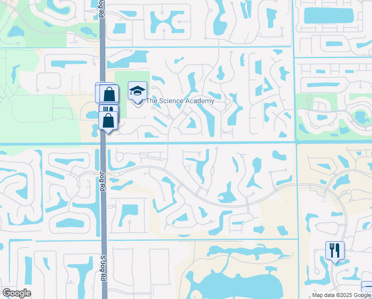 map of restaurants, bars, coffee shops, grocery stores, and more near 17099 Ryton Lane in Boca Raton