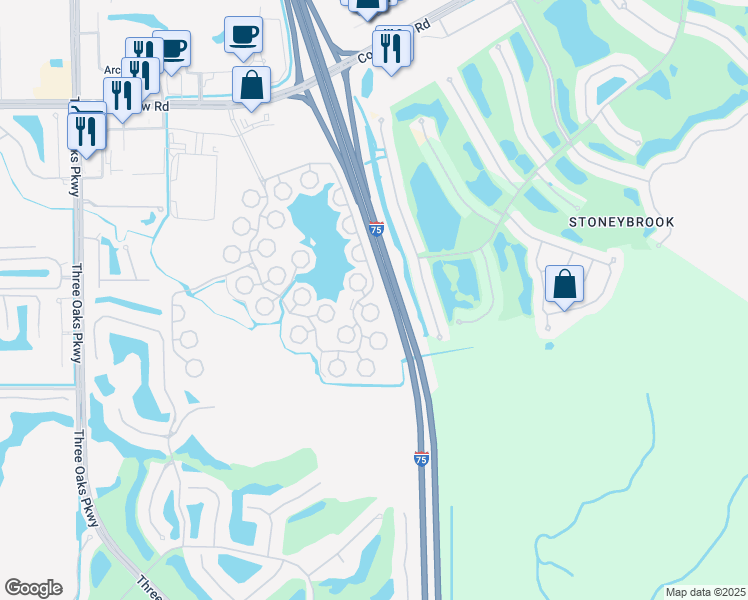 map of restaurants, bars, coffee shops, grocery stores, and more near 10909 Ground Dove Cir in Estero