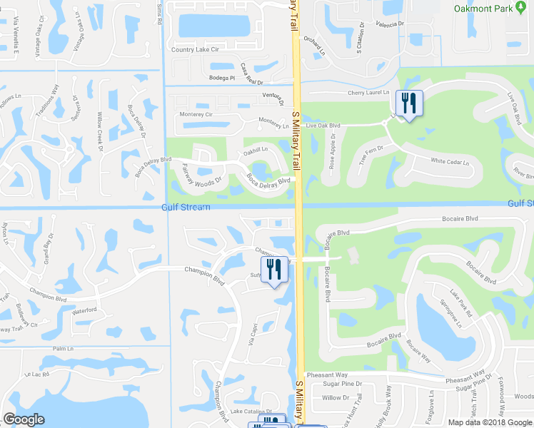 map of restaurants, bars, coffee shops, grocery stores, and more near 5158 Windsor Parke Drive in Boca Raton