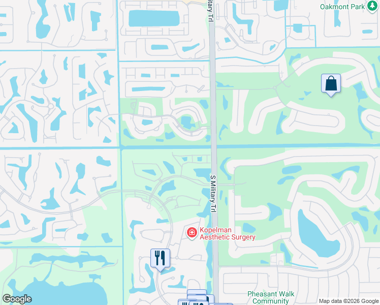 map of restaurants, bars, coffee shops, grocery stores, and more near 5162 Windsor Parke Drive in Boca Raton
