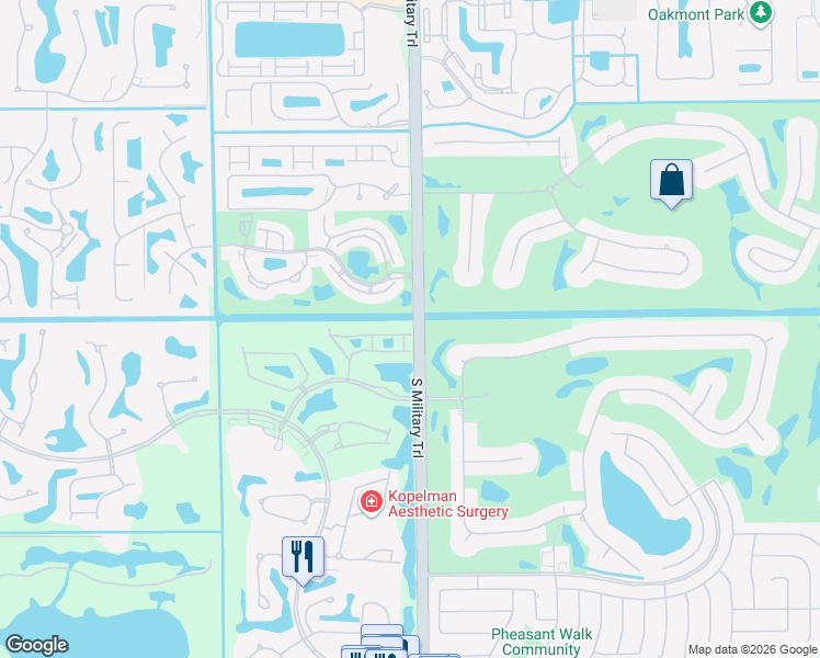 map of restaurants, bars, coffee shops, grocery stores, and more near 5114 Windsor Parke Drive in Boca Raton