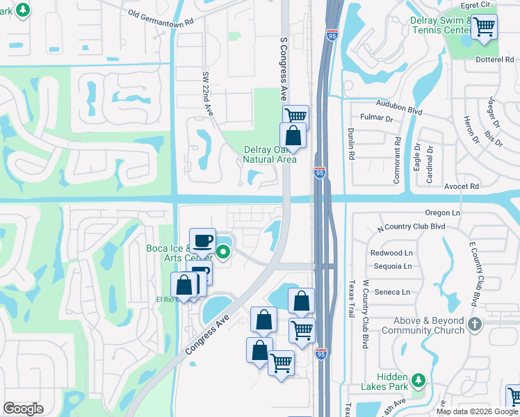 map of restaurants, bars, coffee shops, grocery stores, and more near 8335 Northwest 7th Court in Boca Raton
