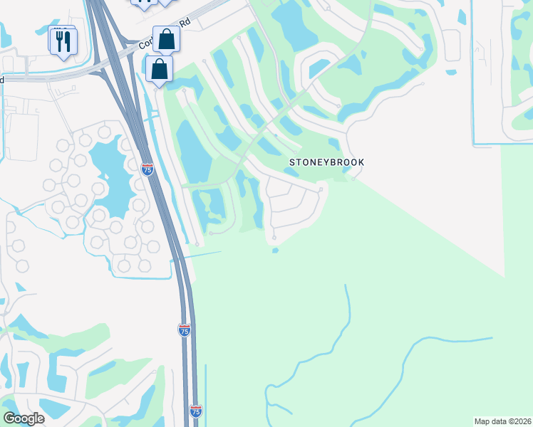map of restaurants, bars, coffee shops, grocery stores, and more near 11524 Woodmount Lane in Estero