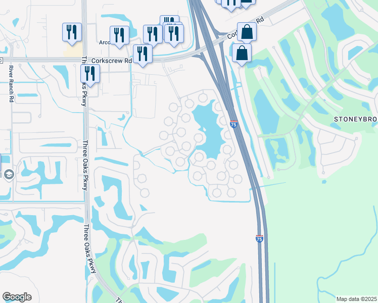 map of restaurants, bars, coffee shops, grocery stores, and more near 10851 Barred Owl Circle in Estero