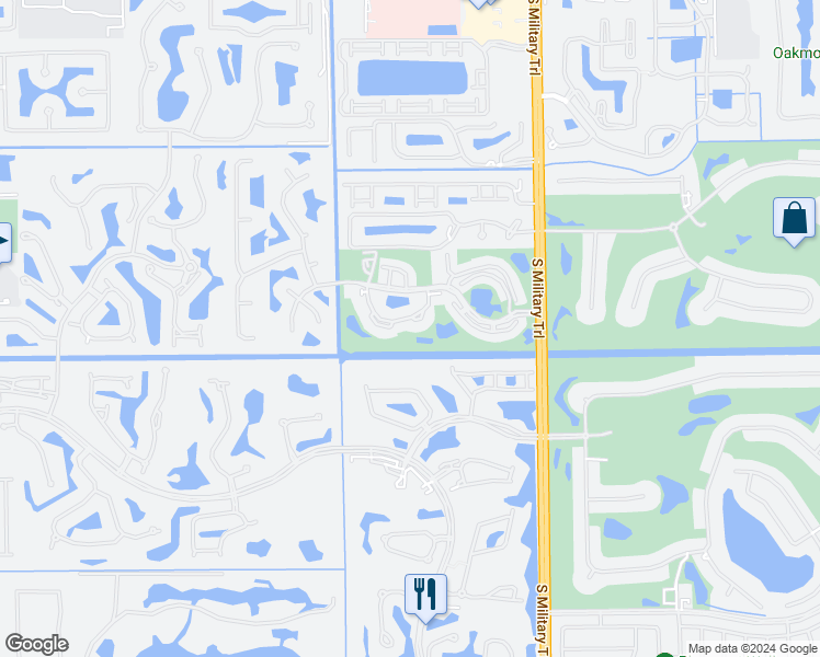 map of restaurants, bars, coffee shops, grocery stores, and more near 5266 Fairway Woods Drive in Delray Beach