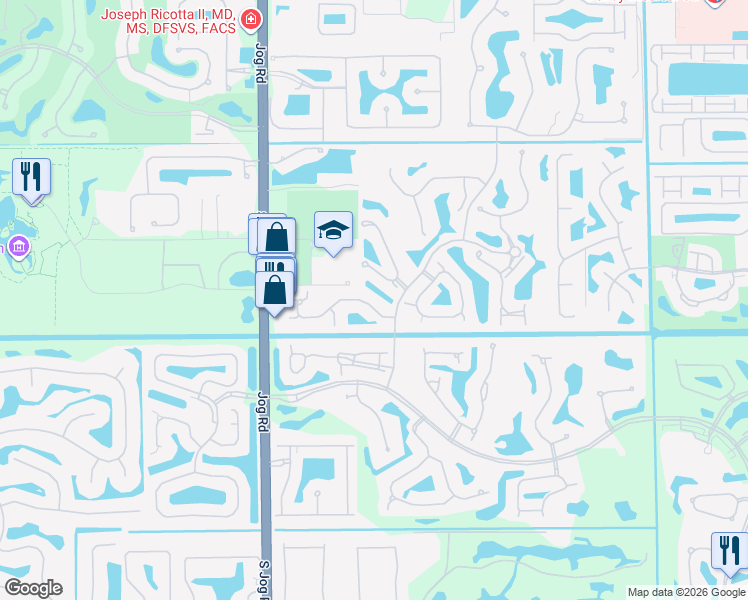 map of restaurants, bars, coffee shops, grocery stores, and more near 6237 San Michel Way in Delray Beach