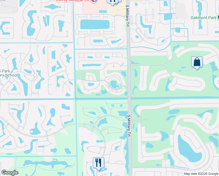 map of restaurants, bars, coffee shops, grocery stores, and more near 5152 Golfview Court in Delray Beach