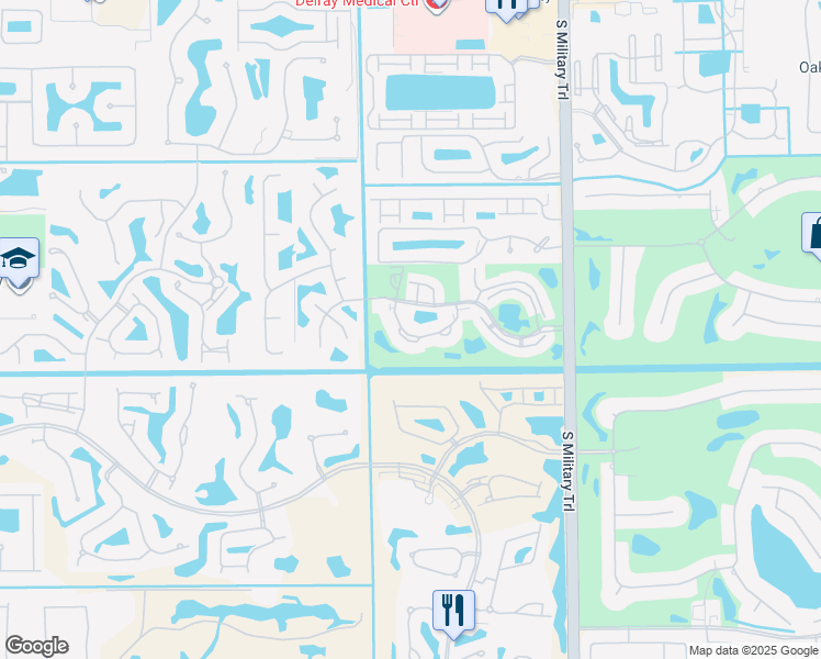 map of restaurants, bars, coffee shops, grocery stores, and more near 5335 Fairway Woods Drive in Delray Beach