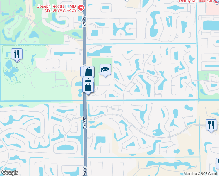 map of restaurants, bars, coffee shops, grocery stores, and more near 6333 San Michel Way in Delray Beach
