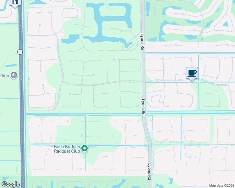 map of restaurants, bars, coffee shops, grocery stores, and more near 16783 Pavilion Way in Delray Beach