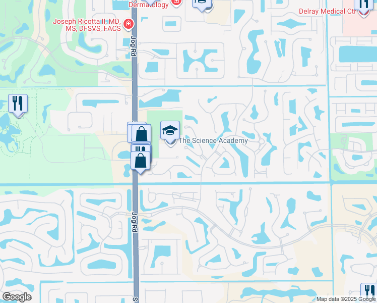 map of restaurants, bars, coffee shops, grocery stores, and more near 16795 Chartley Court in Delray Beach