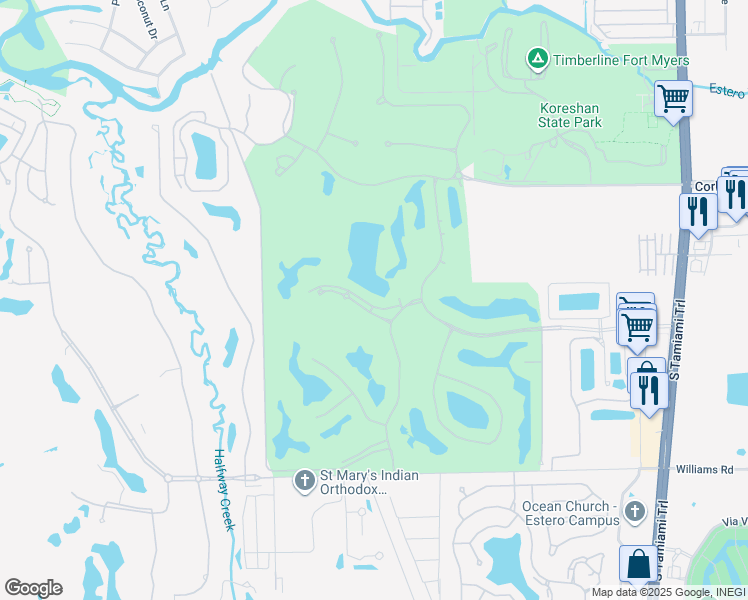 map of restaurants, bars, coffee shops, grocery stores, and more near 21430 Pelican Sound Drive in Estero