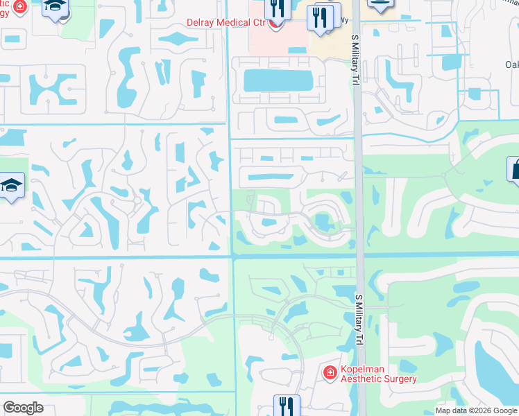 map of restaurants, bars, coffee shops, grocery stores, and more near 5483 Boca Delray Boulevard in Delray Beach