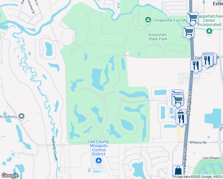 map of restaurants, bars, coffee shops, grocery stores, and more near 21430 Pelican Sound Drive in Estero