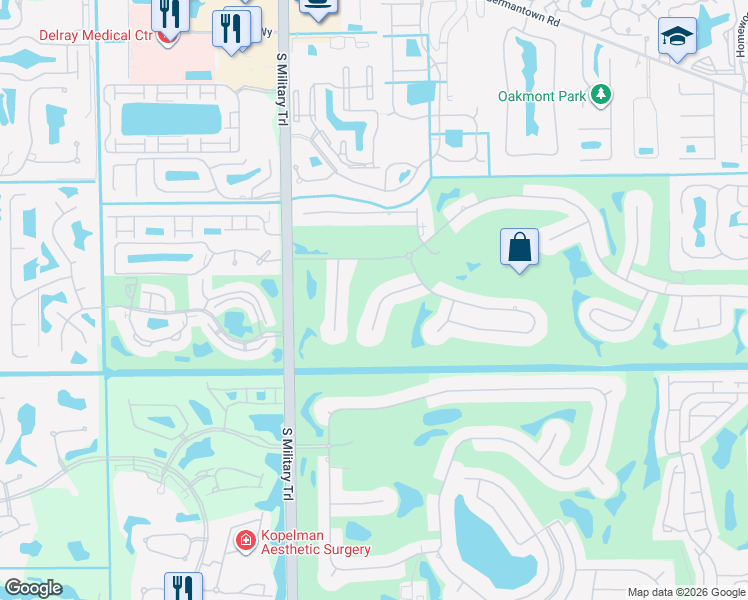 map of restaurants, bars, coffee shops, grocery stores, and more near 4737 Tree Fern Drive in Delray Beach
