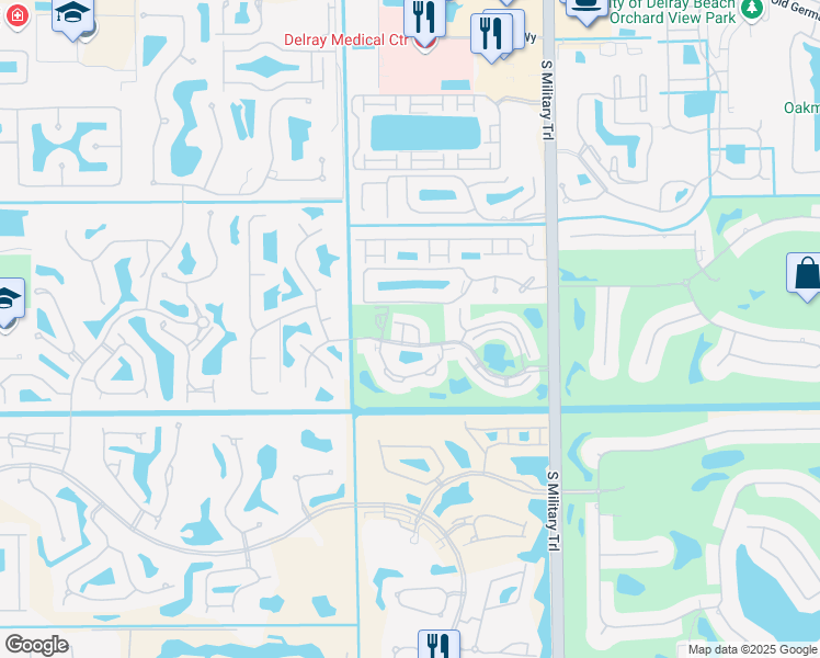 map of restaurants, bars, coffee shops, grocery stores, and more near 5414 10th Fairway Drive in Delray Beach