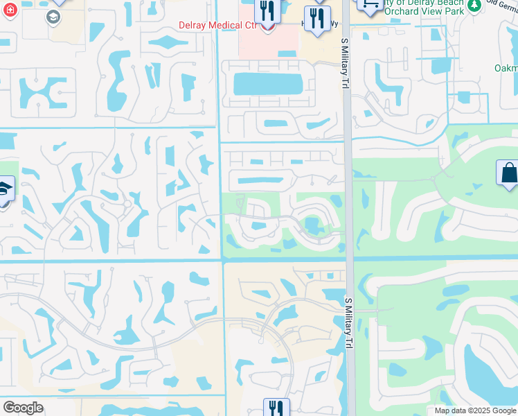 map of restaurants, bars, coffee shops, grocery stores, and more near 5414 10th Fairway Drive in Delray Beach