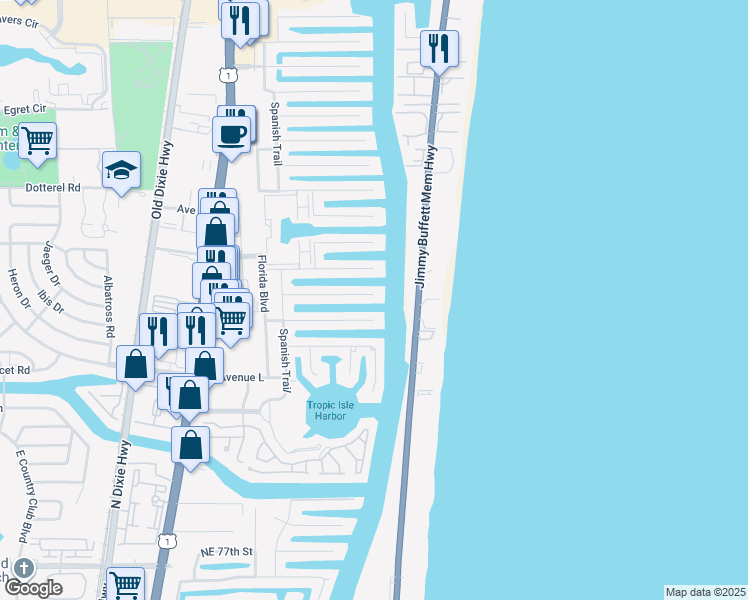 map of restaurants, bars, coffee shops, grocery stores, and more near 959 Hyacinth Drive in Delray Beach