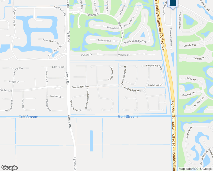 map of restaurants, bars, coffee shops, grocery stores, and more near Golden Gate Avenue in Delray Beach