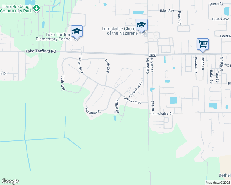 map of restaurants, bars, coffee shops, grocery stores, and more near 922 Hamilton Street in Immokalee