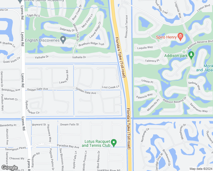 map of restaurants, bars, coffee shops, grocery stores, and more near 8279 Lost Creek Lane in Delray Beach
