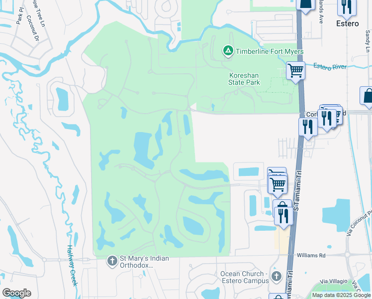 map of restaurants, bars, coffee shops, grocery stores, and more near 21330 Pelican Sound Drive in Estero