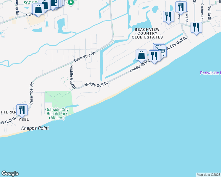 map of restaurants, bars, coffee shops, grocery stores, and more near 1785 Middle Gulf Drive in Sanibel