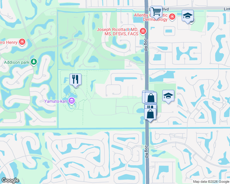 map of restaurants, bars, coffee shops, grocery stores, and more near 6718 Royal Orchid Circle in Delray Beach