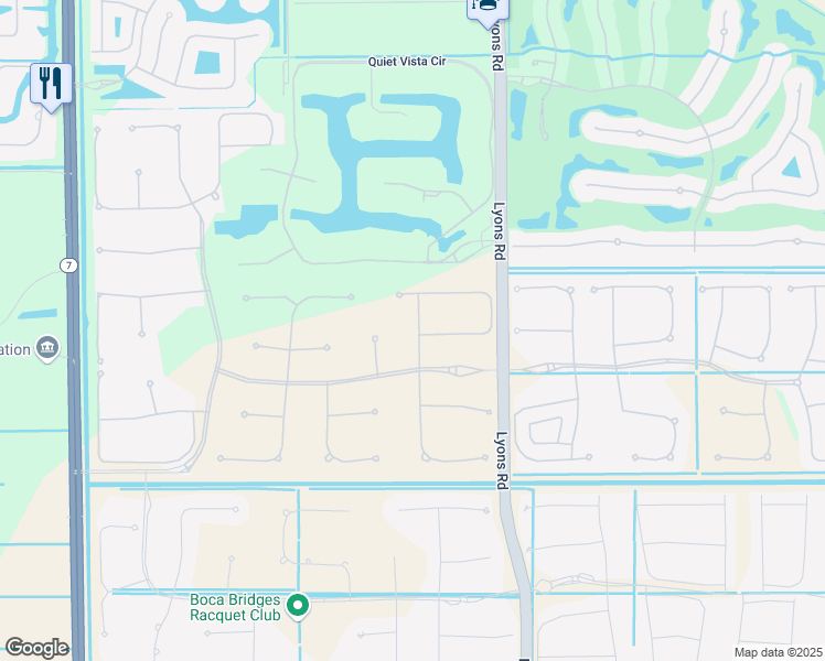 map of restaurants, bars, coffee shops, grocery stores, and more near 16621 Germaine Drive in Delray Beach