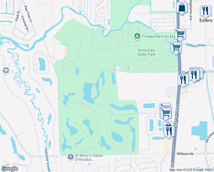 map of restaurants, bars, coffee shops, grocery stores, and more near 21290 Pelican Sound Drive in Estero